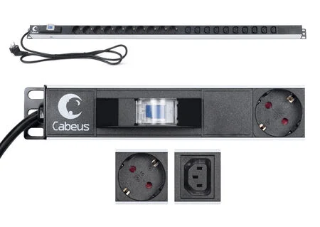 Cabeus PDU-16-10S-10C13-B (9552c) Вертикальный блок розеток 19" , до 16А