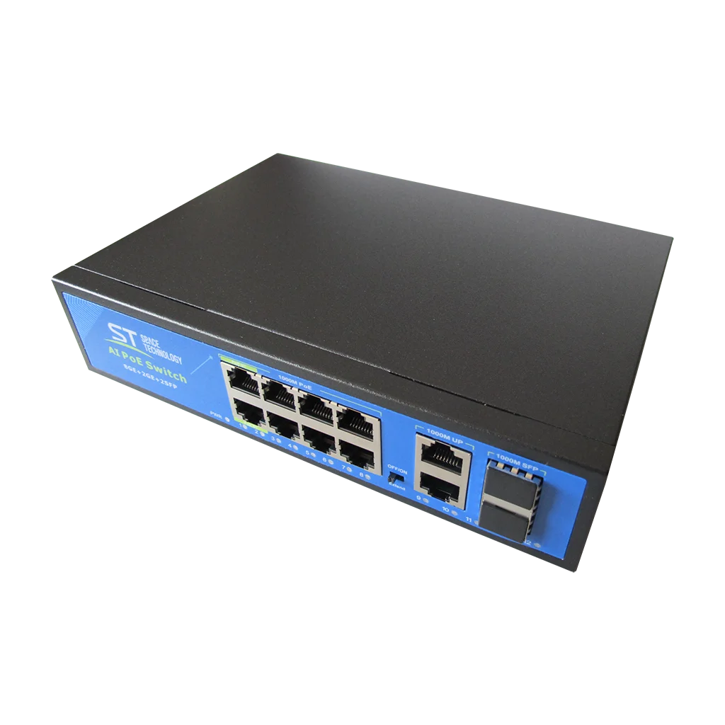 Коммутатор Space Technology ST-S814POE (8G/2G/2S/150W/АB/2BT) PRO