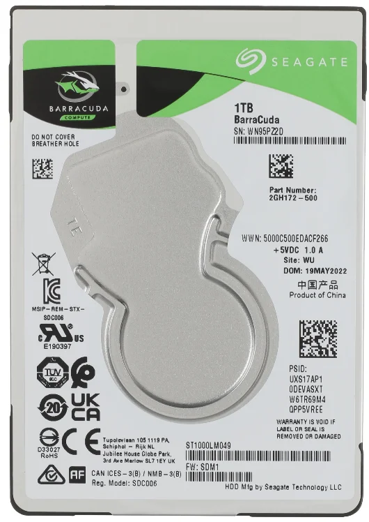 Жесткий диск HDD SEAGATE ST1000LM049, 1 ТБ, 128 МБ, 7200 об/мин