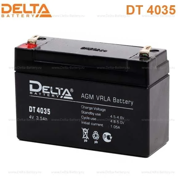 Аккумулятор Delta DT 4035 AGM (4 В / 3,5 Ач)