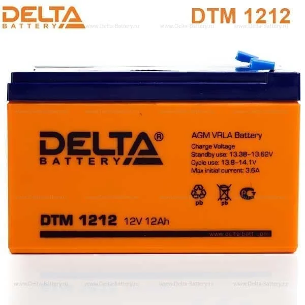 Аккумулятор Delta DTM 1212 AGM (12 В / 12 Ач)
