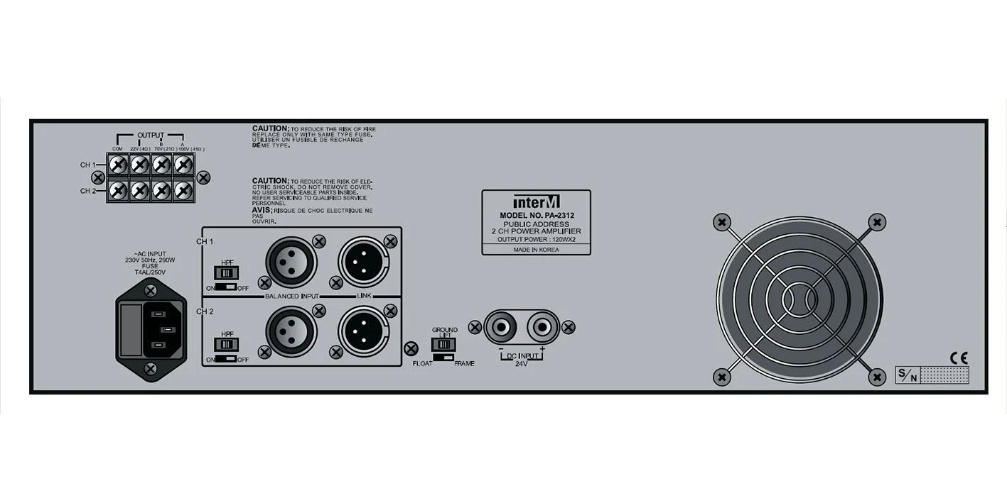 Inter-M PA-2312 Трансляционный усилитель 240 Вт, на 2 зоны