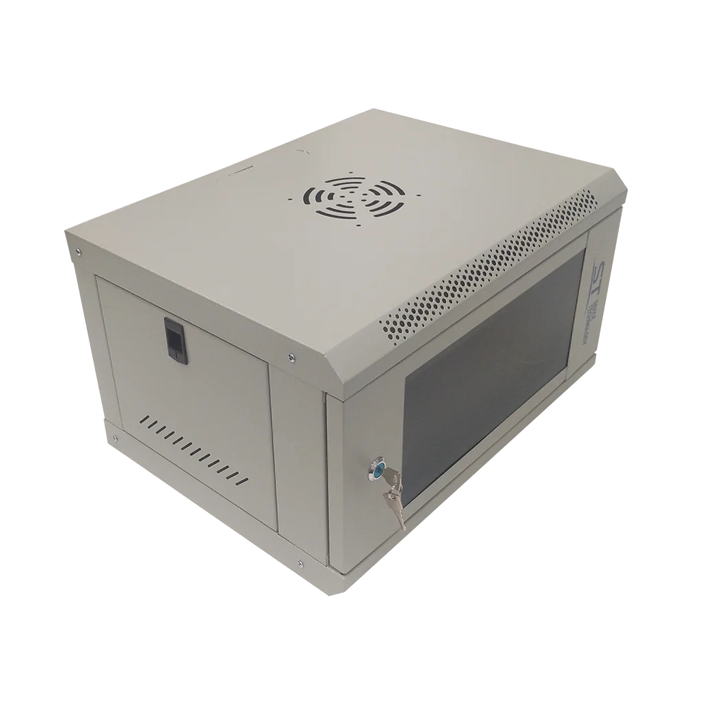 Space Technology ST-NC6U01 (СЕРЫЙ) С ПОЛКОЙ, (версия 2) Настенный 6U телекоммуникационный шкаф 19"