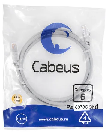 Патч-корд Cabeus PC-UTP-RJ45-Cat.6-1.5m-LSZH (8878c)