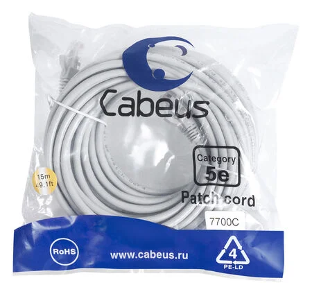 Патч-корд Cabeus PC-UTP-RJ45-Cat.5e-15m (7700c)