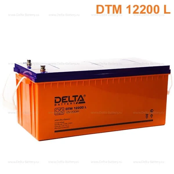 Аккумулятор Delta DTM 12200 L AGM (12 В / 200 Ач)