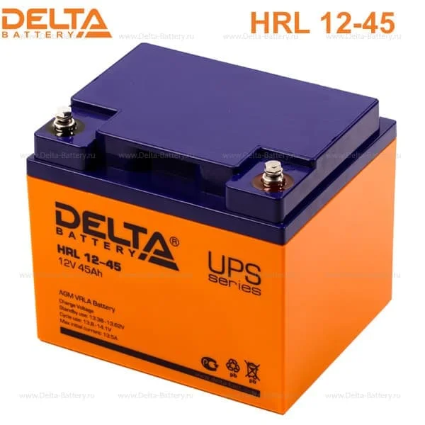 Аккумулятор Delta HRL 12-45 Х AGM (12 В / 45 Ач)