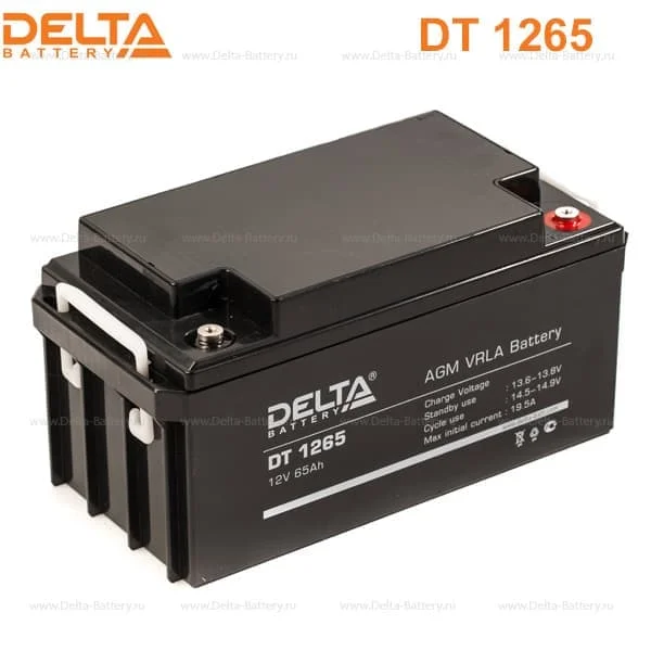 Аккумулятор Delta DT 1265 AGM (12 В / 65 Ач)