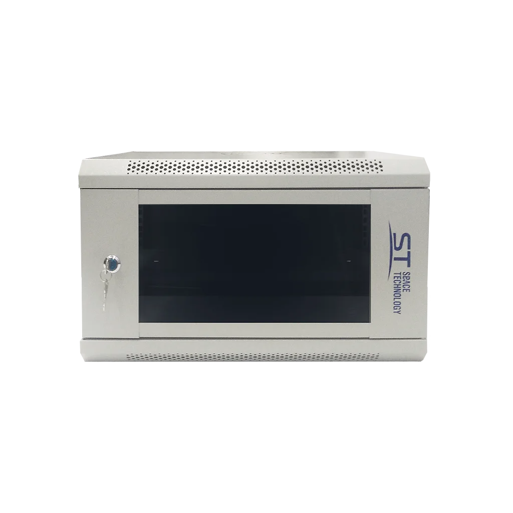 Space Technology ST-NC6U01 (СЕРЫЙ) С ПОЛКОЙ, (версия 2) Настенный 6U телекоммуникационный шкаф 19"