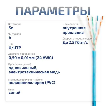 UTP-4P-Cat.5e-SOLID-BL (7248c)