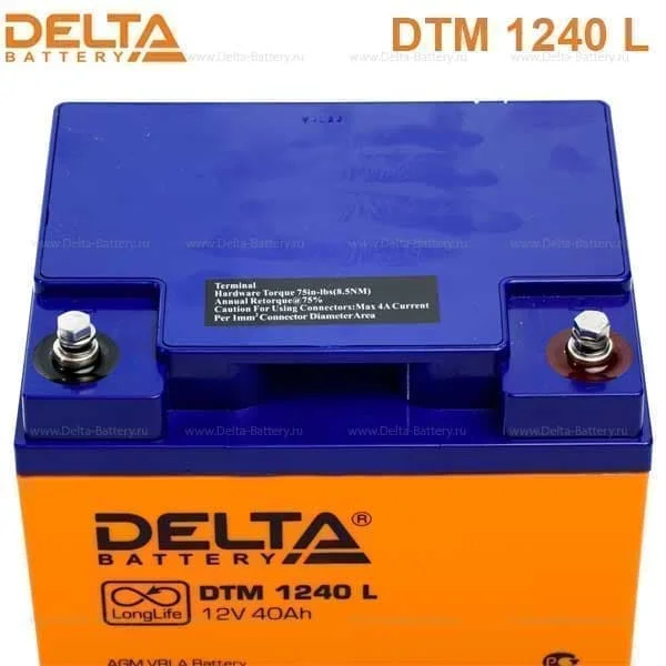 Аккумулятор Delta DTM 1240 L AGM (12 В / 40 Ач)