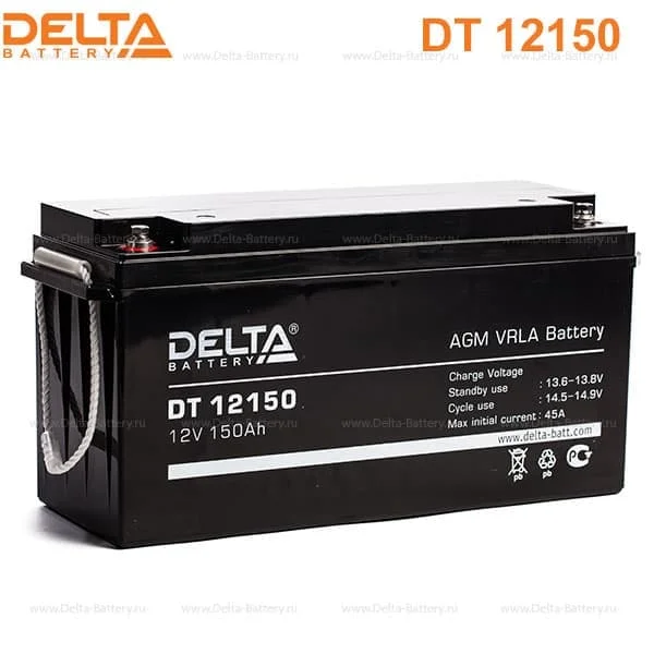 Аккумулятор Delta DT 12150 AGM (12 В / 150 Ач)
