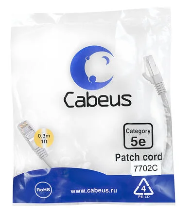 Патч-корд Cabeus PC-FTP-RJ45-Cat.5e-0.3m (7702c)