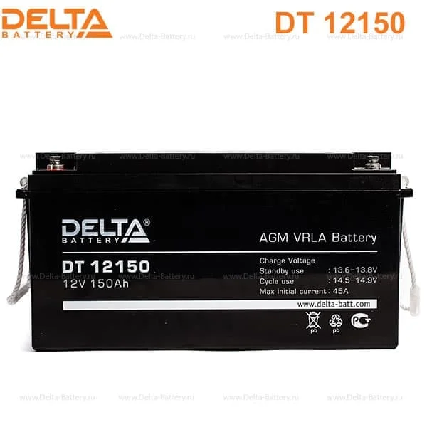 Аккумулятор Delta DT 12150 AGM (12 В / 150 Ач)