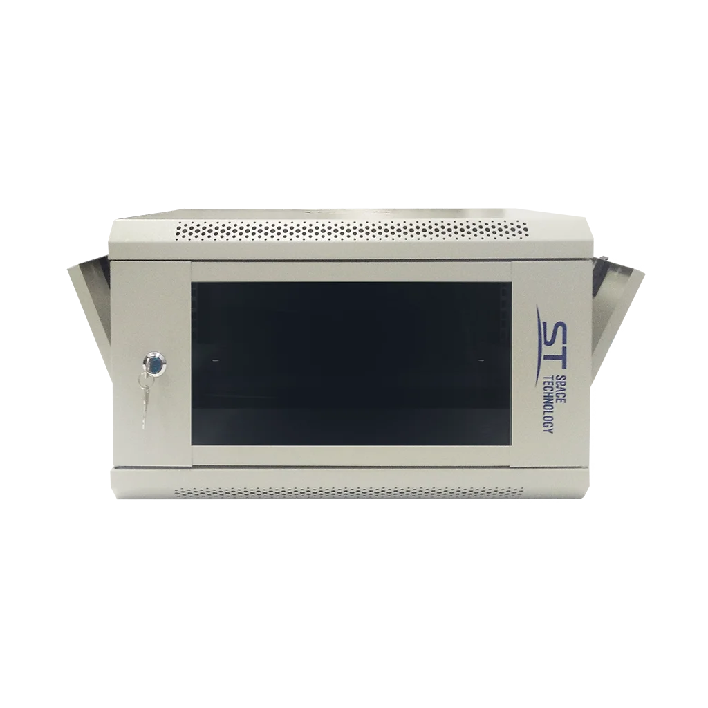 Space Technology ST-NC6U01 (СЕРЫЙ) С ПОЛКОЙ, (версия 2) Настенный 6U телекоммуникационный шкаф 19"