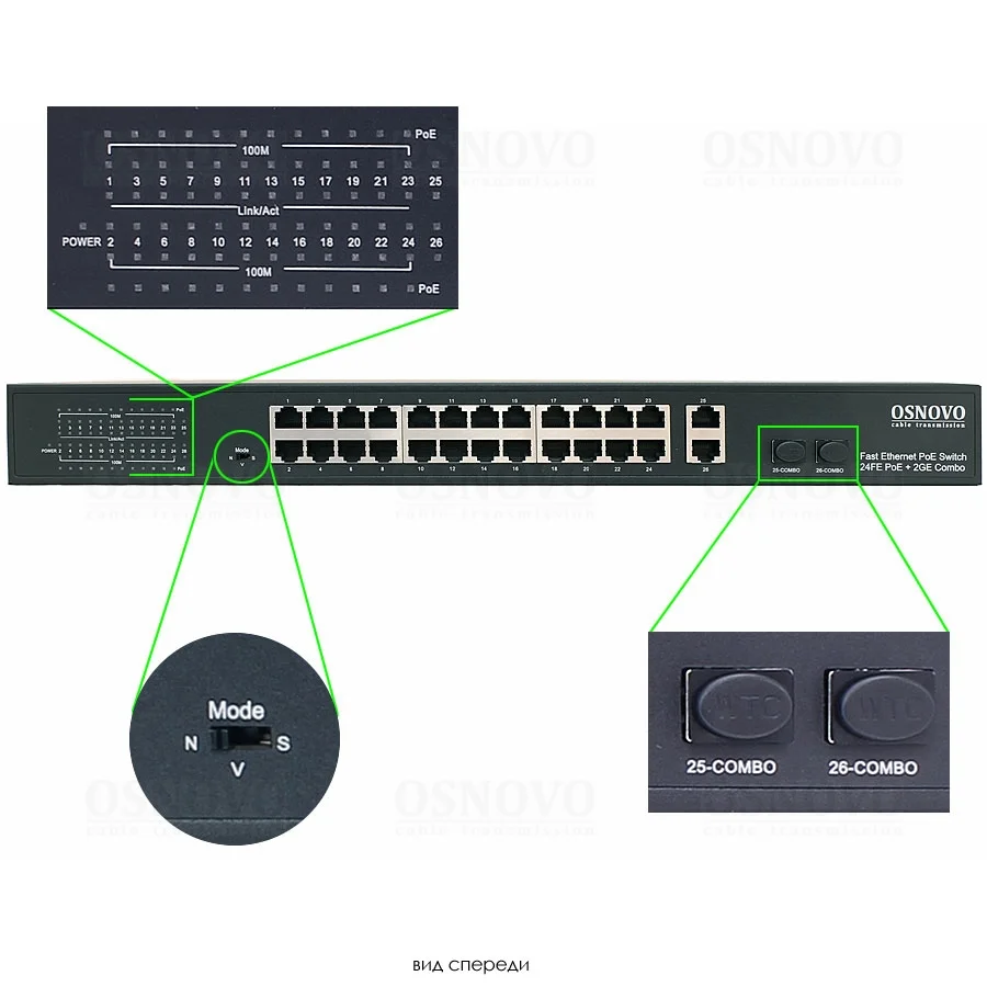Коммутатор OSNOVO SW-62422(400W)