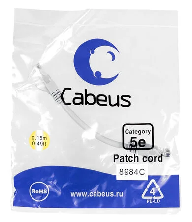 Патч-корд Cabeus PC-UTP-RJ45-Cat.5e-0.15m (8984c)