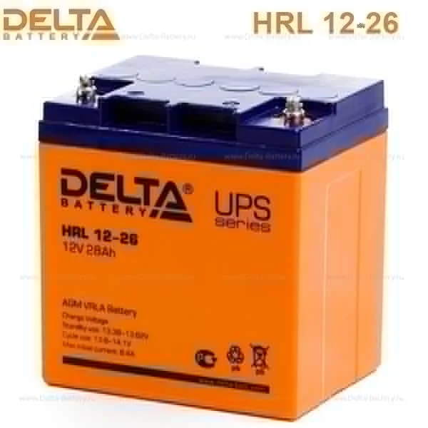 Аккумулятор Delta HRL 12-26 Х AGM (12 В / 26 Ач)