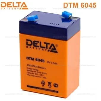 Аккумулятор Delta DTM 6045 AGM (6 В / 4,5 Ач)