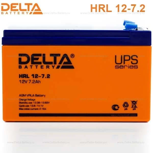 Аккумулятор Delta HRL 12-7,2 Х AGM (12 В / 7,2 Ач)