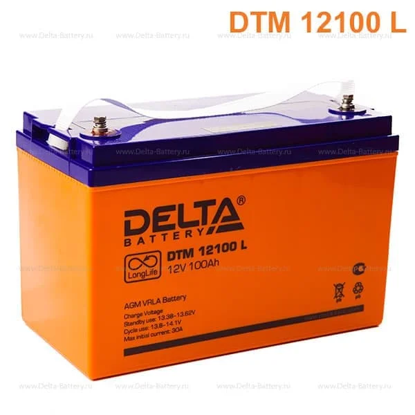 Аккумулятор Delta DTM 12100 L AGM (12 В / 100 Ач)