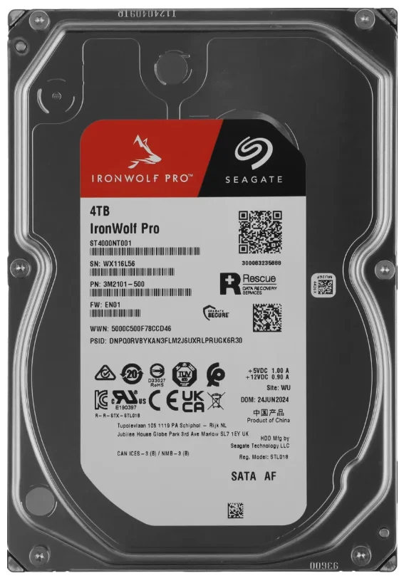 Жесткий диск HDD SEAGATE ST4000NT001, 4 ТБ, 256 МБ, 7200 об/мин