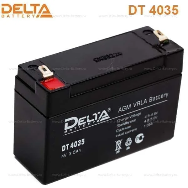 Аккумулятор Delta DT 4035 AGM (4 В / 3,5 Ач)