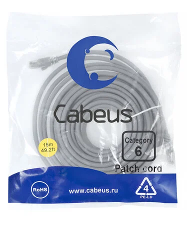Патч-корд Cabeus PC-UTP-RJ45-Cat.6-15m-LSZH (9595c)