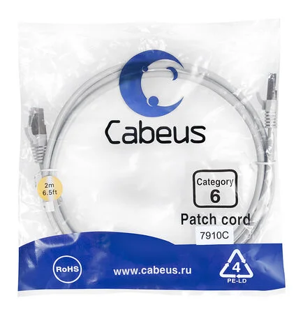 Патч-корд Cabeus PC-FTP-RJ45-Cat.6-2m-LSZH (7910c)
