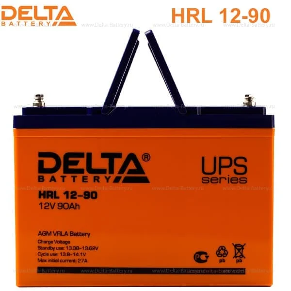 Аккумулятор Delta HRL 12-90 Х AGM (12 В / 90 Ач)