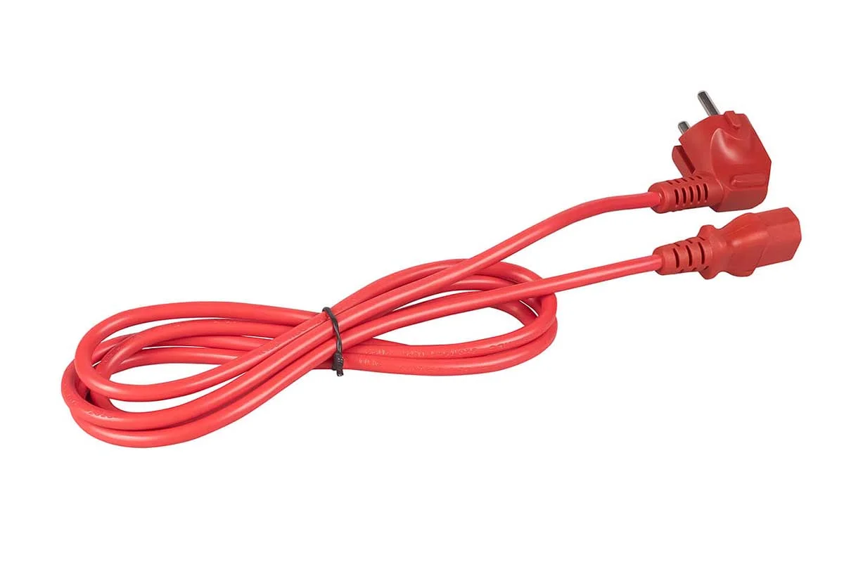 Cabeus PC-186-VDE-1.8M-RD (12020c) кабель питания Schuko + IEC 320 C13, 1.8 м