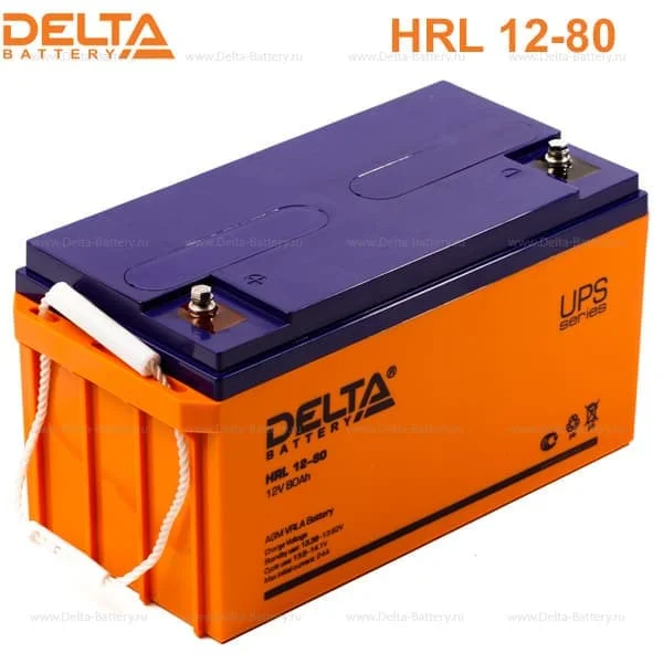 Аккумулятор Delta HRL 12-80 Х AGM (12 В / 80 Ач)