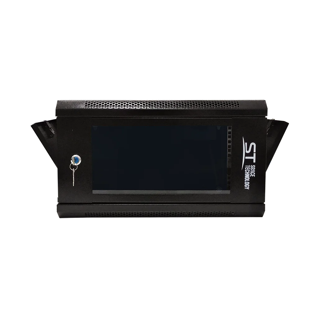 Space Technology ST-NC6U01 (ЧЕРНЫЙ) С ПОЛКОЙ, (версия 2) Настенный 6U телекоммуникационный шкаф 19"