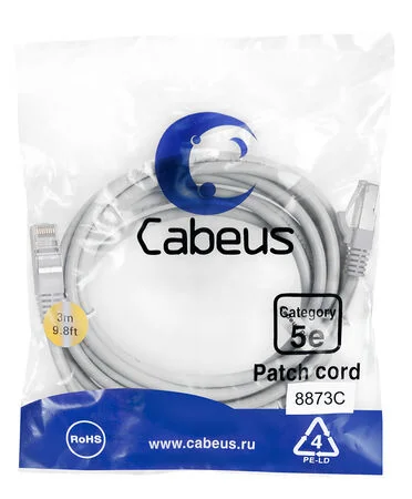 Патч-корд Cabeus PC-FTP-RJ45-Cat.5e-3m-LSZH (8873c)