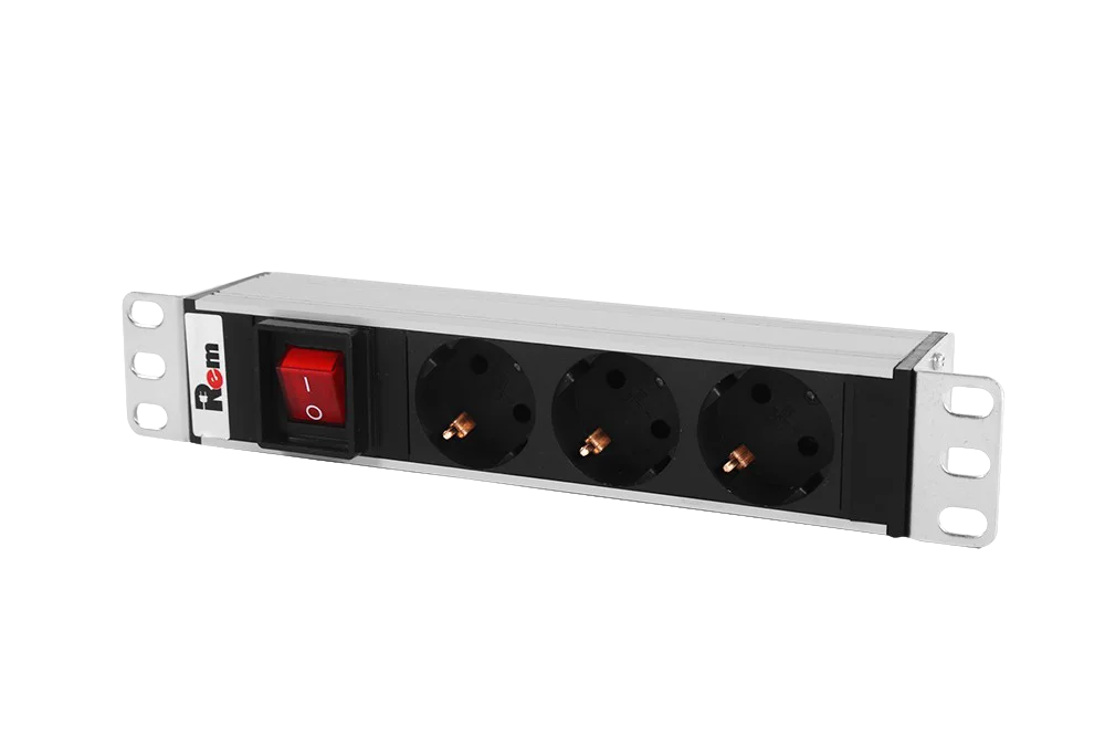 Rem R-10-3S-V-220-Z Горизонтальный блок розеток 10" до 10А
