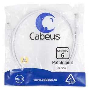 Патч-корд Cabeus PC-UTP-RJ45-Cat.6-3m-WH (8673c)