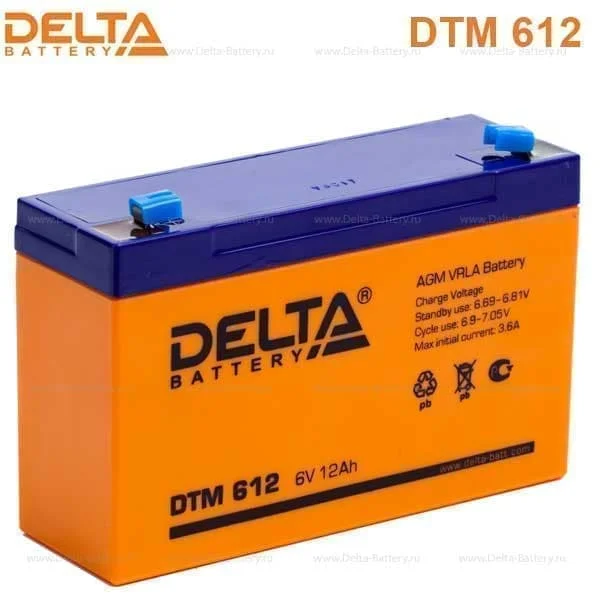 Аккумулятор Delta DTM 612 AGM (6 В / 12 Ач)