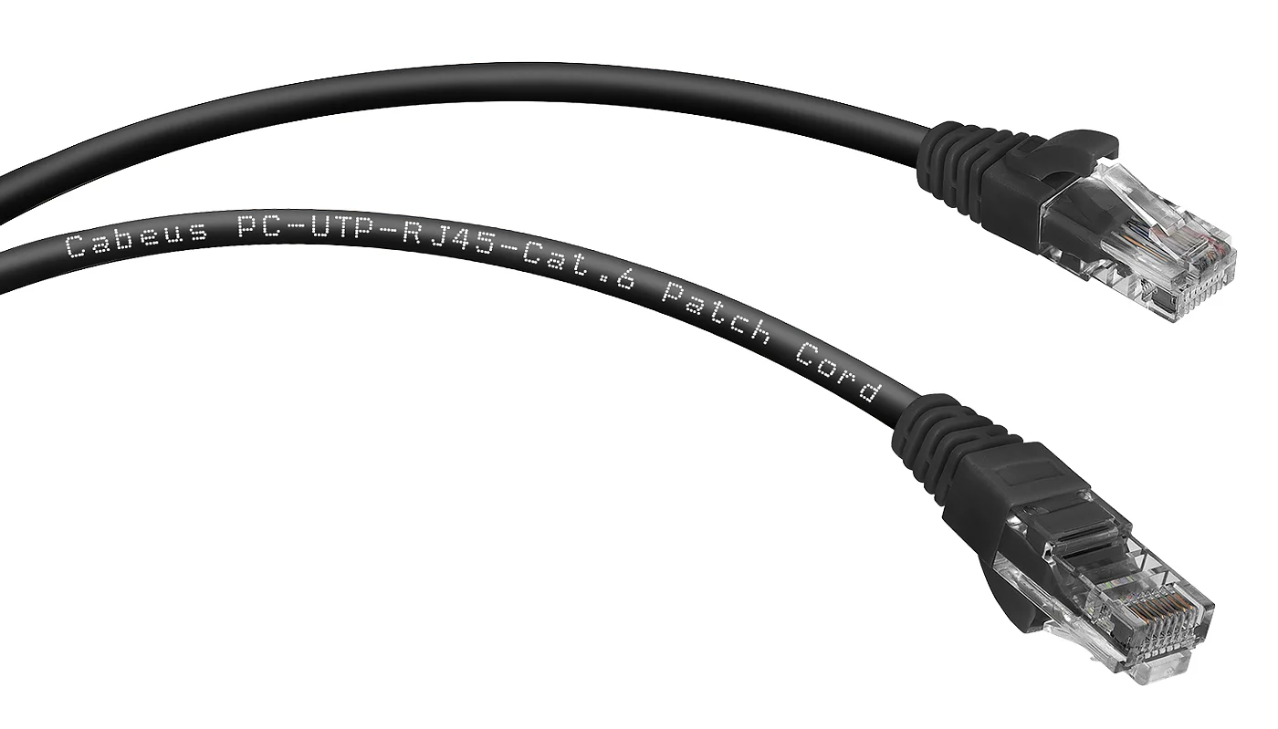 Патч-корд Cabeus PC-UTP-RJ45-Cat.6-1.5m-BK (8664c)