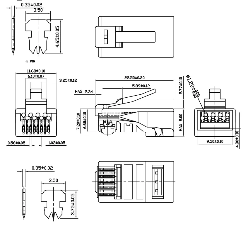 Cabeus 8P8C-C6(1.20)-FC (11081c)