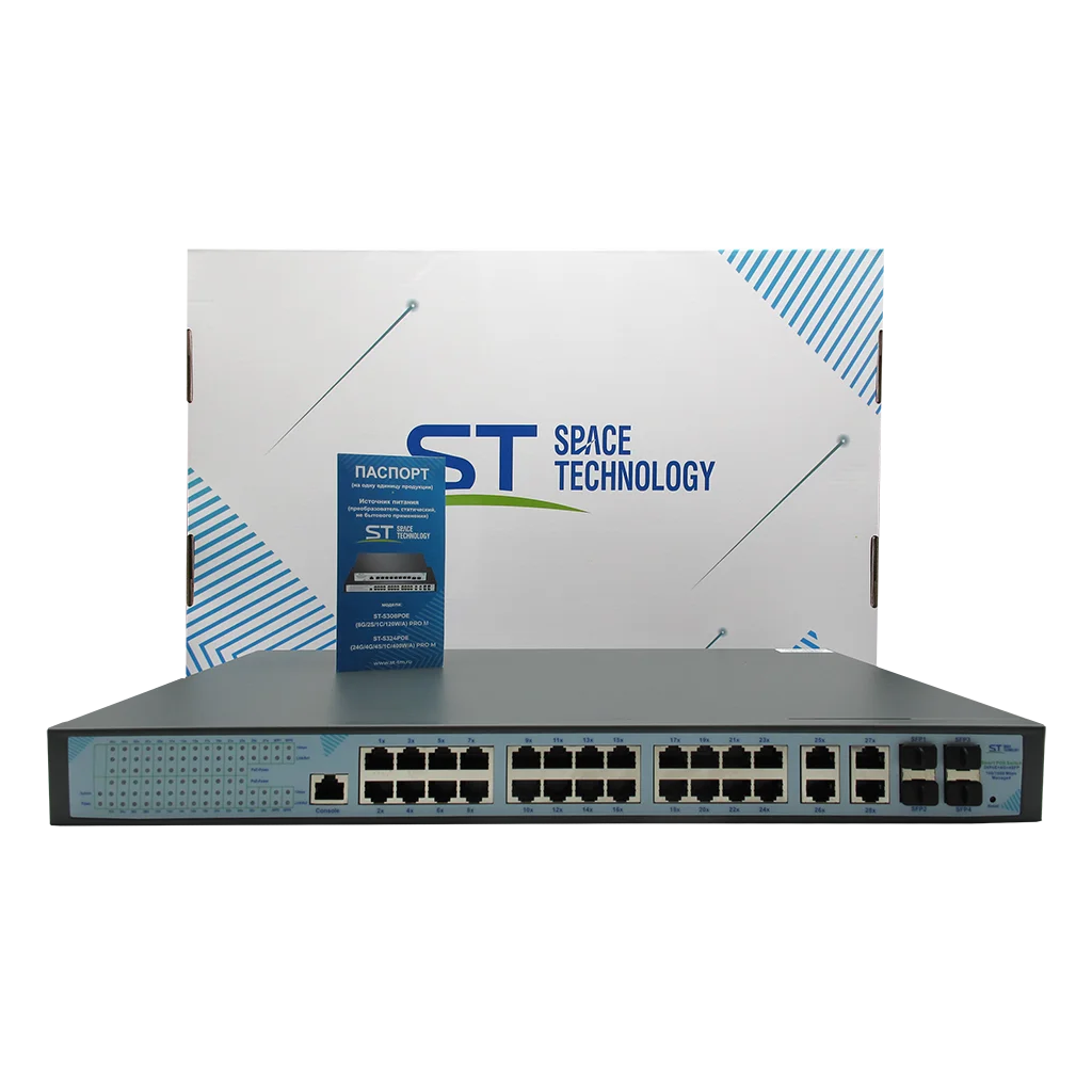 Коммутатор Space Technology ST-S324POE(24G/4G/4S/1C/400W/A) PRO M