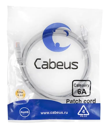 Патч-корд Cabeus PC-UTP-RJ45-Cat.6a-1.5m-LSZH (7895c)