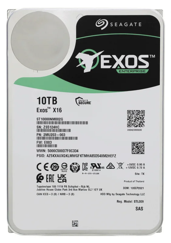 Жесткий диск HDD SEAGATE ST10000NM002G, 10 ТБ, 256 МБ, 7200 об/мин