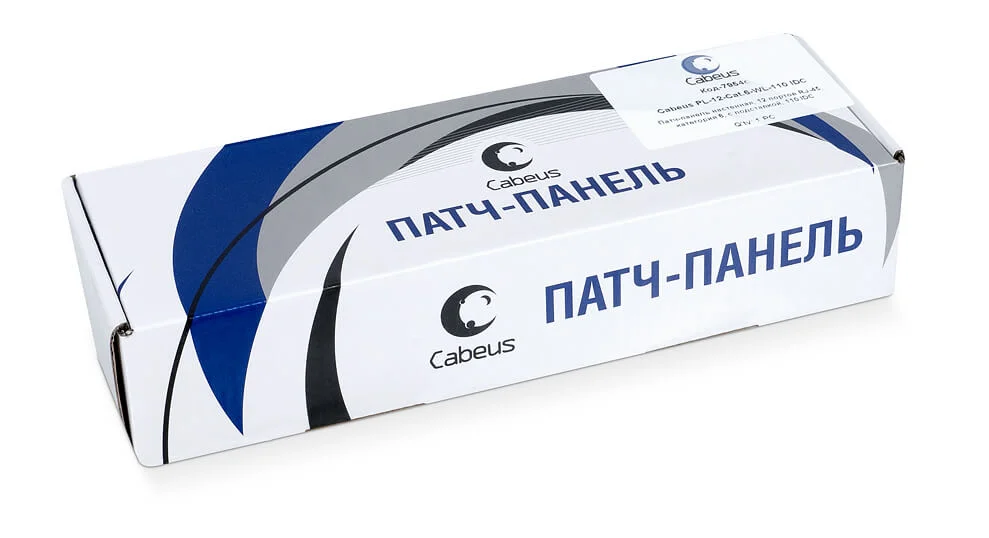Cabeus PL-12-Cat.6-WL-Dual IDC (7954c) Патч-панель 19"  на 12 портов