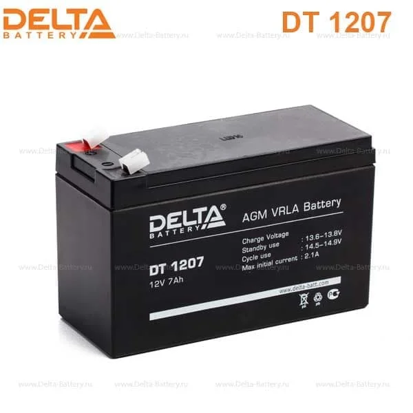 Аккумулятор Delta DT 1207 AGM (12 В / 7 Ач)