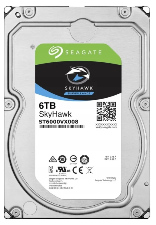 Жесткий диск HDD SEAGATE ST6000VX008, 6 ТБ, 256 МБ, 5900 об/мин