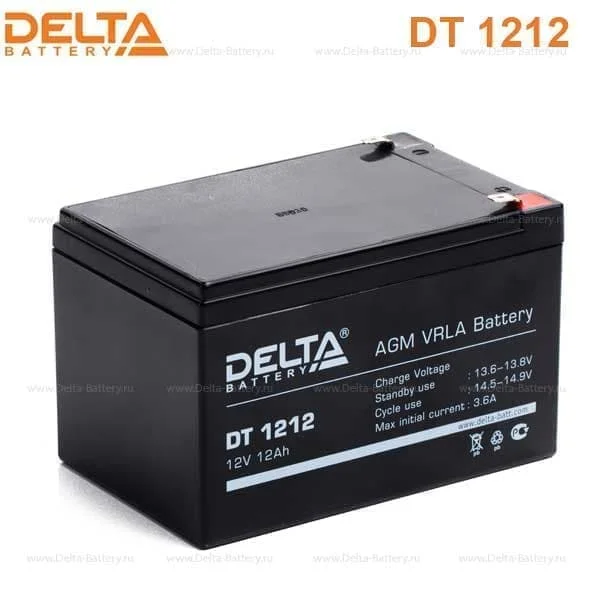 Аккумулятор Delta DT 1212 AGM (12 В / 12 Ач)