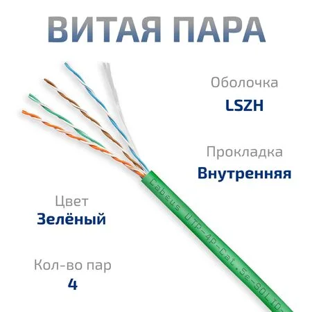 UTP-4P-Cat.5e-SOLID-LSZH-GN-100 (9779c-5)