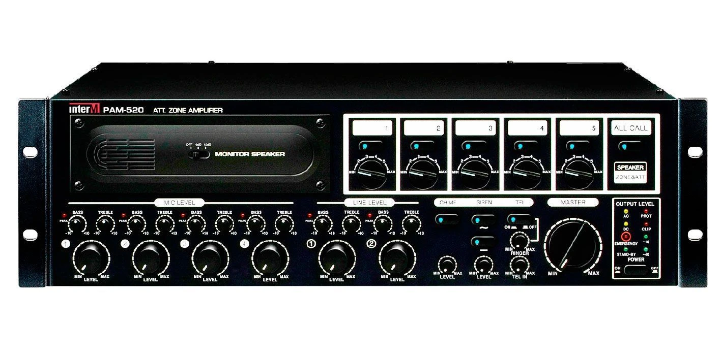 Inter-M PAM-510 Трансляционный усилитель 120 Вт, на 5 зон