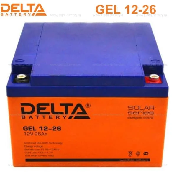 Аккумулятор Delta GEL 12-26 AGM (12 В / 26 Ач)