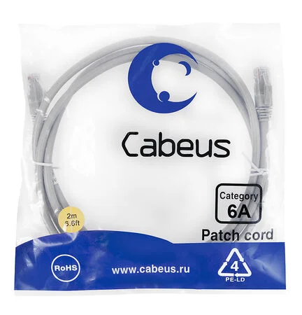 Патч-корд Cabeus PC-UTP-RJ45-Cat.6a-2m-LSZH (7896c)